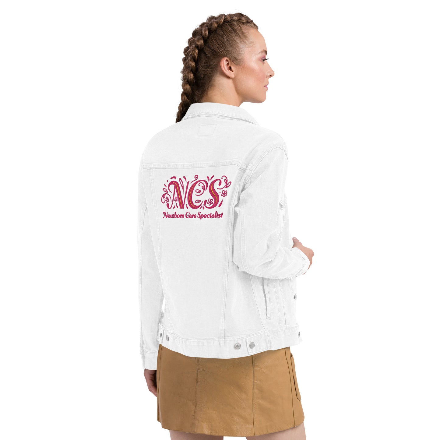 NCS embroidered denim jacket by The Nanny Store